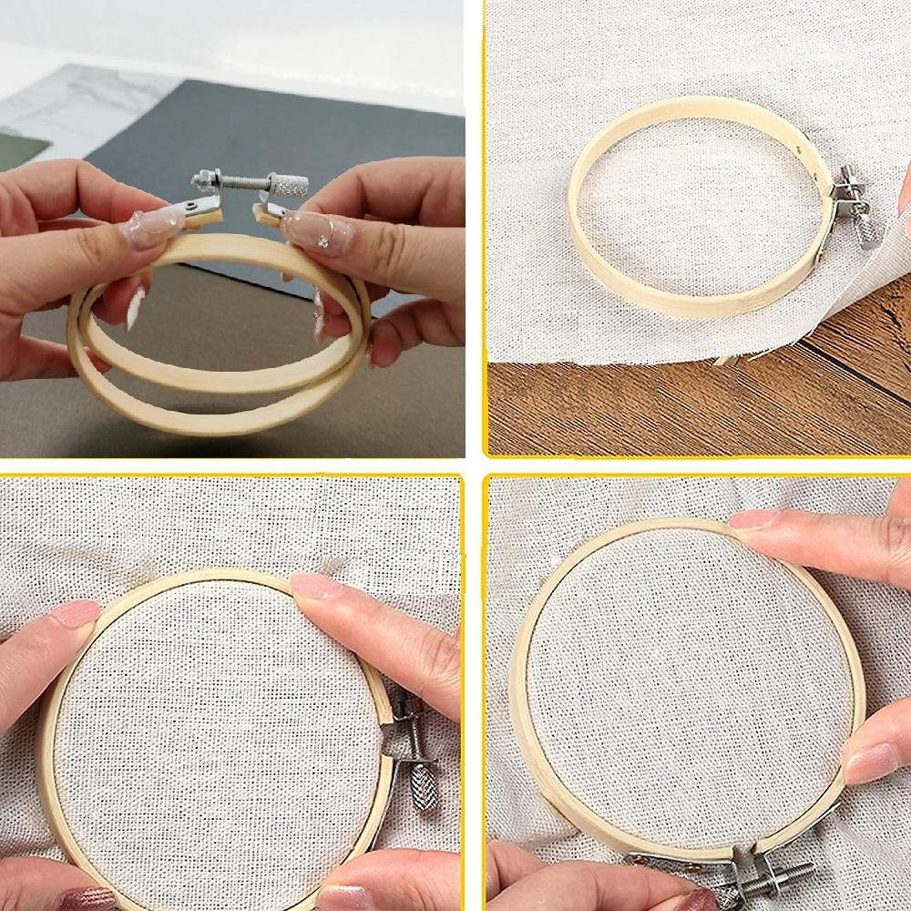 Dia 8-40cm Embroidery Hoops Frame Kit Bamboo Embroidery Hoop Rings For DIY Sewing Cross Stitch Needle Craft Tool Festival Decor