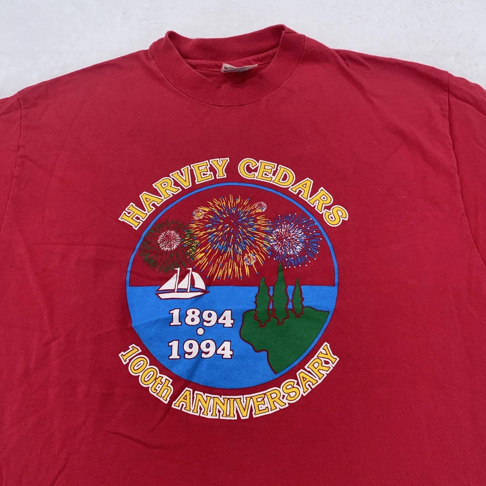Vintage Harvey Cedars Long Beach Island New Jersey Shirt Mens M/L 90s beach surf 4XL