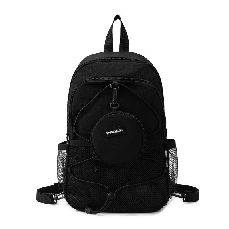 2025 new fashionable American pleated design sense retro casual backpack high value commuter versatile backpack