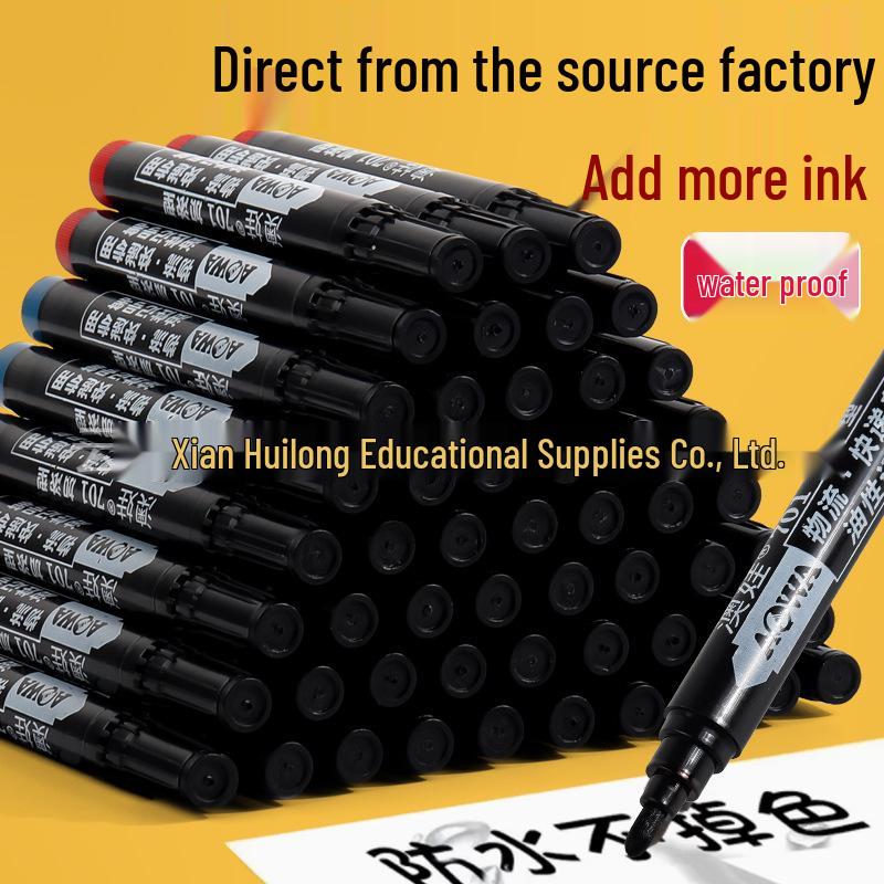 Black Broad Tip Graffiti Marker, Oil-Based & Waterproof, High-Capacity Logistics Pen