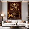 Sacred Heart Radio Vintage Gold Cross Faith Poster Art