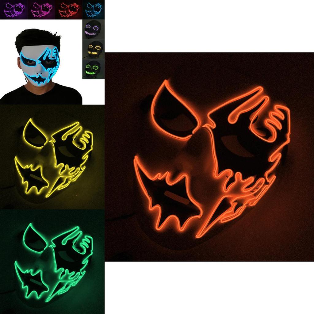 Premium Face Mask With Led Light Ideal For Halloween Dance Party Cosplay Decor