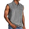 Men's Summer Solid Color Sports Pocket Buttons Lapel Vest Men's Sports Casual Vest