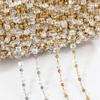 1Meter Stainless Steel Chain Transparent Clear Cube Square Crystal Beads Chain for Jewelry Making DIY Necklace Bracelets Crafts