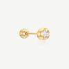14k Crystal Round Piercing (Single)