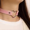 Vintage Love Heart Pu Leather Choker Necklace Goth Choker Collar For Women