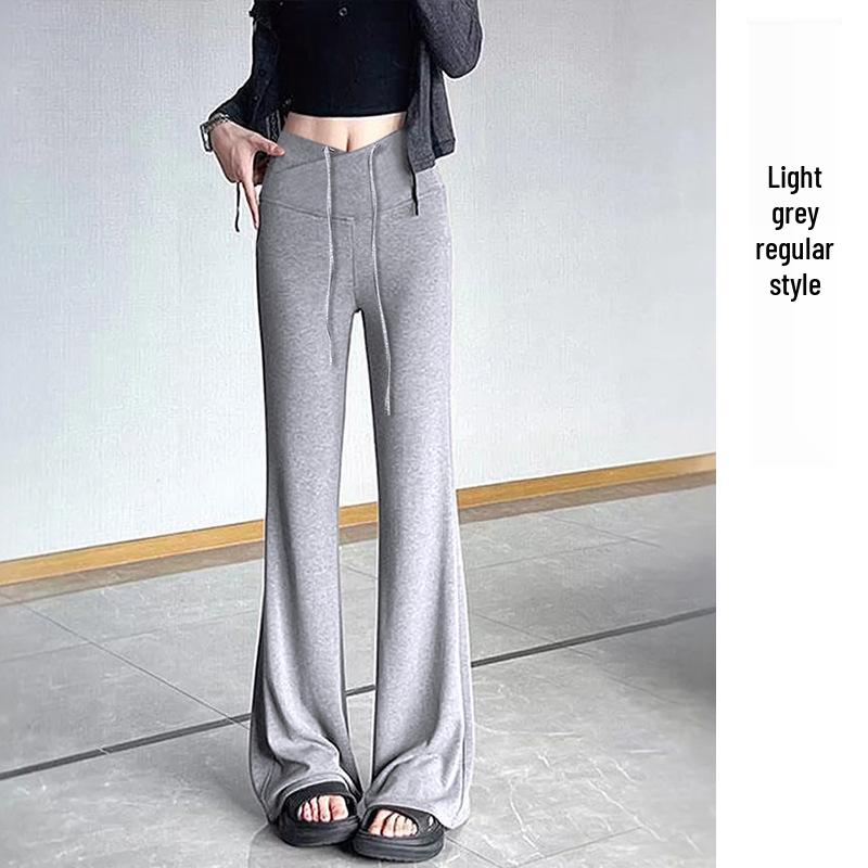 American Style Cashmere Low-Waist Maternity Micro-Flare Pants - Spring Elastic Slimming Wide-Leg. 2XL