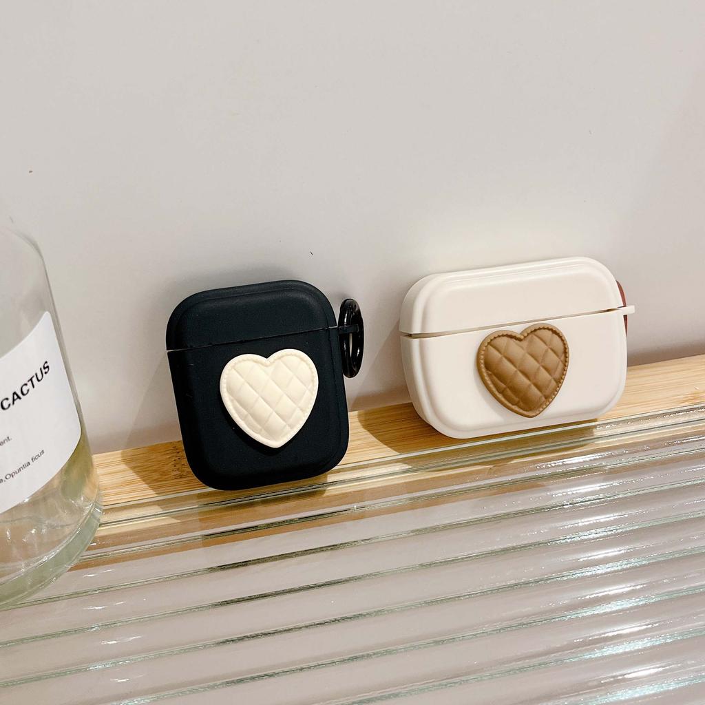 Matte Ins 3d Love Relif Heart Cute Couple Earphone Case For Apple Airpod Pro 1 2 3 Wireless Bluetooth Headset Charging Box Capa