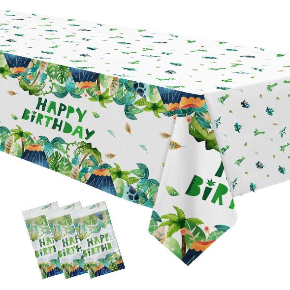Dinosaur Birthday Party Supplies Tablecloth, Disposable Dinosaur Party Tablecover Decorations, Dino Theme Table Decorations for 1st 2nd 3rd Birthday,