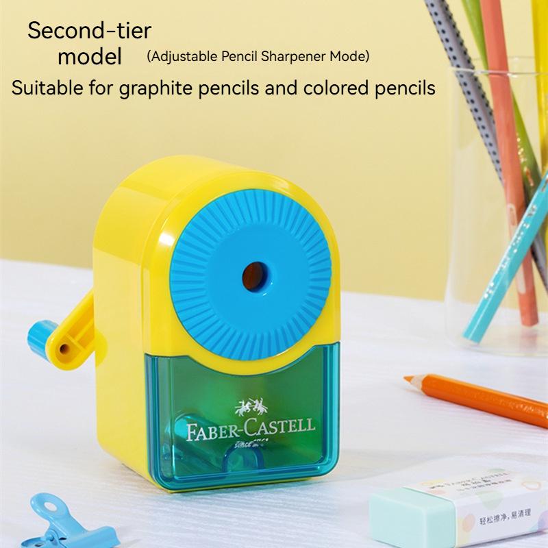 Faber Castell Manual Hand Crank Pencil Sharpener Sharpen 8mm Candy Colors for Student Children Artists Student Office Stationery