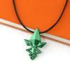 Anime Cosplay Rhombus Pendant Necklace - Vintage Electroplated Alloy Green Arrow Cable Chain Necklaces Trendy Costume Jewelry for Men Women (51-60cm)