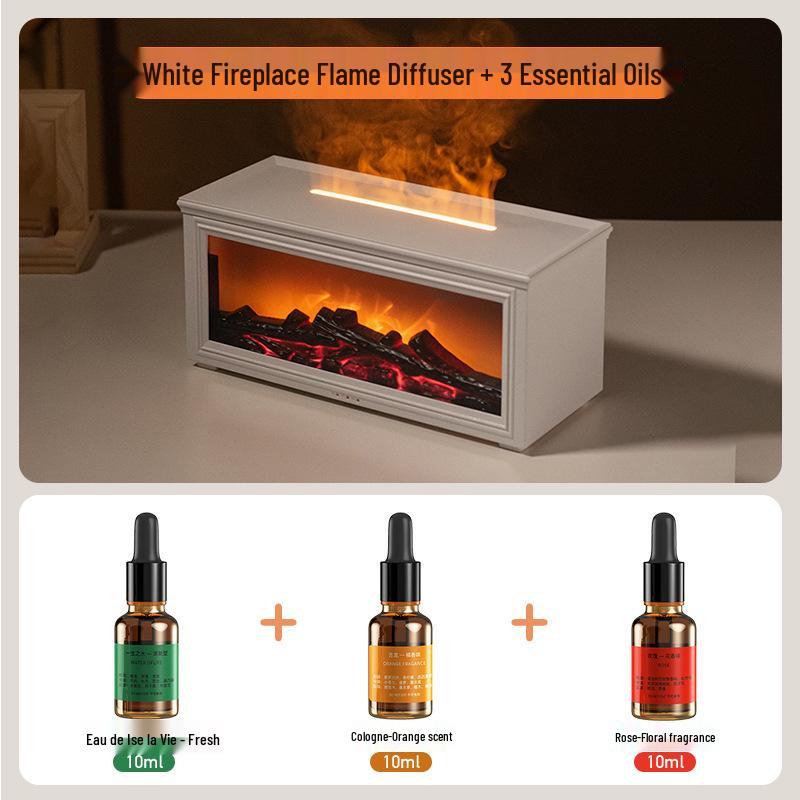 3D Aroma Diffuser & Fireplace Humidifier with Remote Control - Seven-Color LED Display