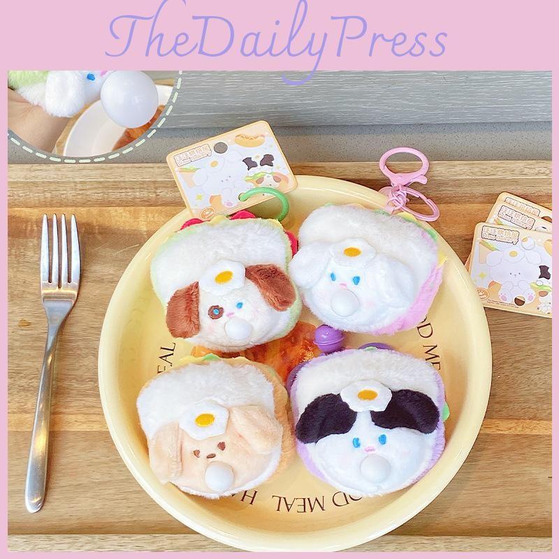 Sandwich Plush Dog Keychain Cartoon Animal Doll Backpack Pendant Gift Festival