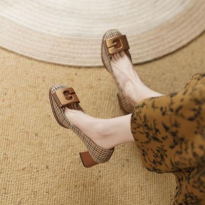 Women's Summer Footwear Pumps High Heels Shoes for Woman  On Heeled Block Heel Chunky Office Luxury Brand Fashion Trend Shoe