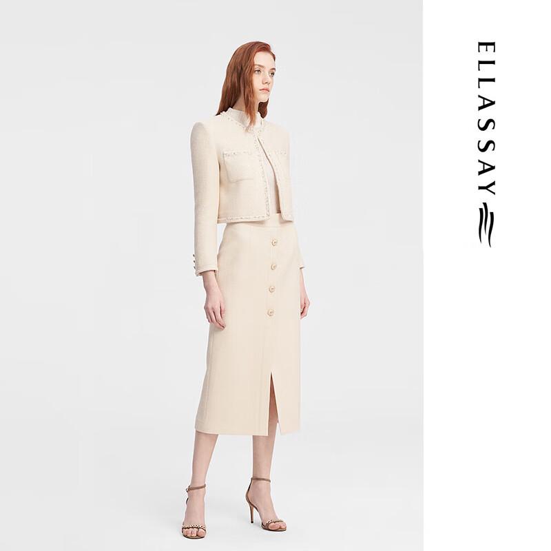 ELLASSAY Women's Lambswool French Hepburn Style Coat