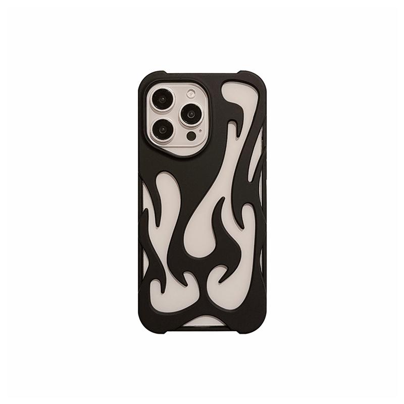Custodia per Telefono con Design a Fiamma 3D Vuota Per Per Iphone 1 14 13 11 12 17 Air 16 Pro Max 1 Plus Fresca Antiurto Morbida Copertura Posteriore