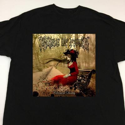 Camiseta Negra de Algodón para Hombre de la Banda Cradle of Filth Evermore Darkly A084