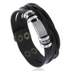 Vintage Men's Women's Faux Leather Multilayer Bracelet Bangle Wristband Jewelry