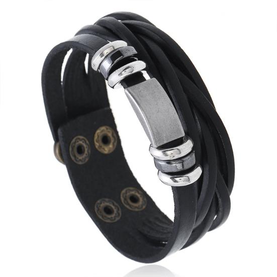 Vintage Men's Women's Faux Leather Multilayer Bracelet Bangle Wristband Jewelry