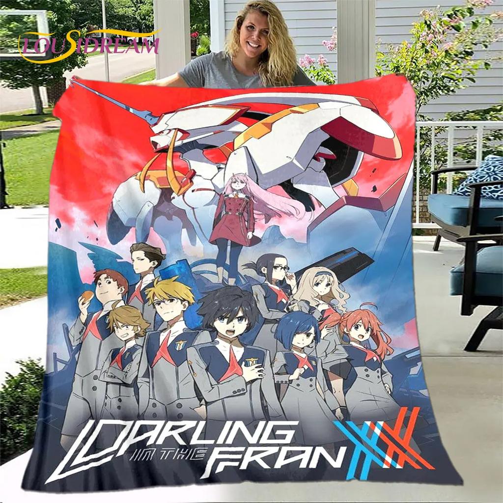 Zero Two DARLING In The FRANXX  Soft Plush Blanket,Flannel Blanket Throw Blanket for Living Room Bedroom Bed Sofa Picnic Cover