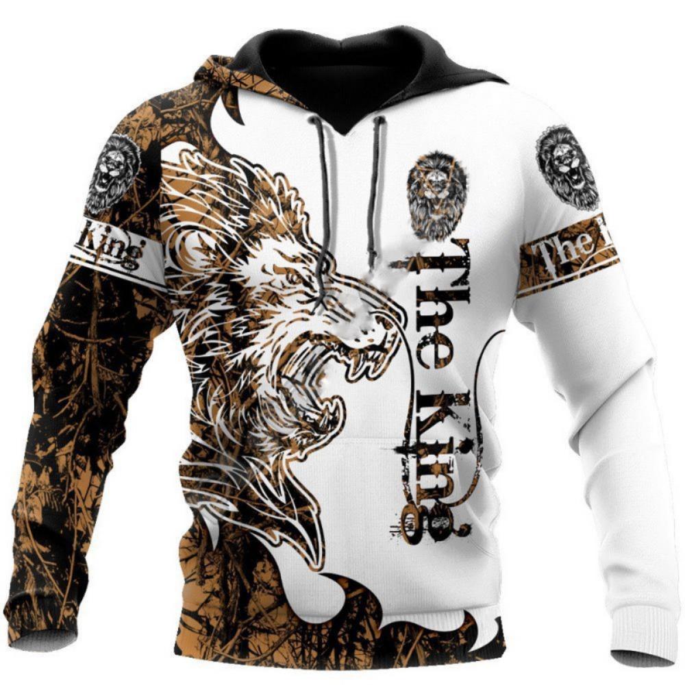 Fox and Wolf 3D Digital Printed Men's Street Trendy Hoodie Sweatshirts