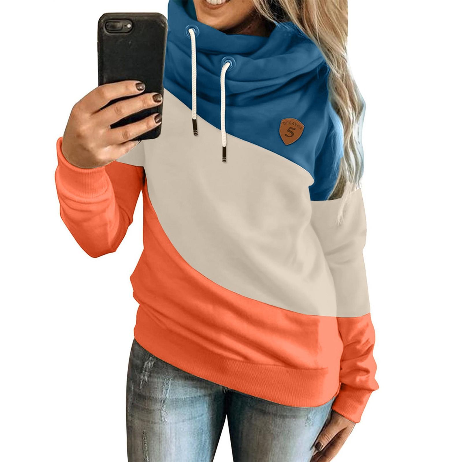 

Женская мода повседневный темпераментный пуловер с капюшоном и толстовкой с длинным рукавом с принтом L оранжевый