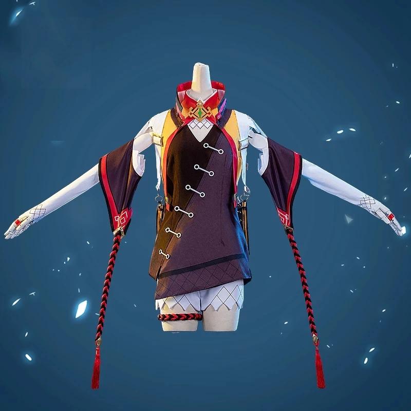   Cosplay XINYAN Cosplay Costume Costume XINYAN Sexy Outfits Brown Gradient Wigs Shoes For Women Halloween Suit