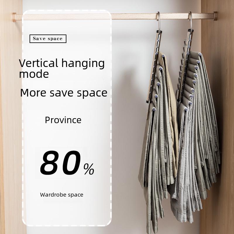 Telescopic Foldable Multi-Layer Trouser Rack Hanger – Magic Wardrobe Storage Clip
