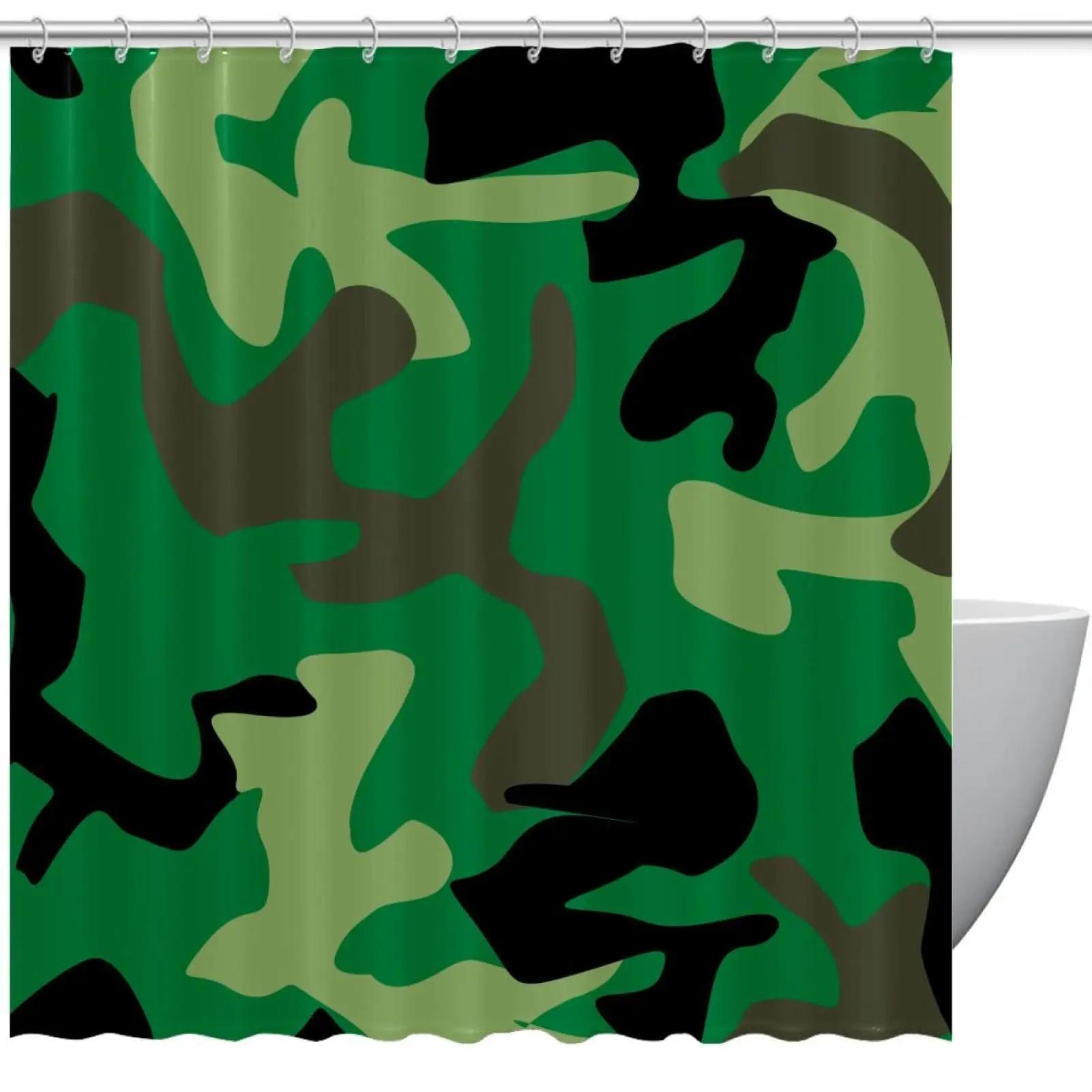 

Camouflage Print Waterproof Shower Curtain - Stylish, Durable & Easy-Care Choice For Outdoor-Themed Bathroom Decor W60H190(CM)-1 Pcs