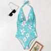 Neck Swimsuit with Floral Print V Neck Bathing Suit for Women Comfortable Fit