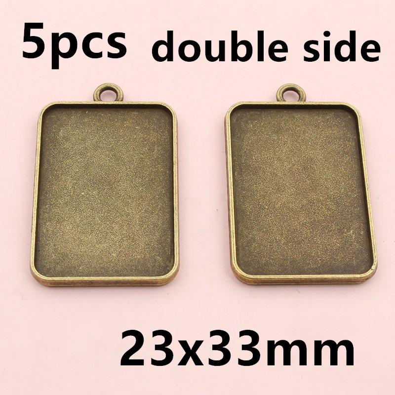 3-10pcs 18x25mm 19x38mm 25x50mm Inner Size Rectangle Pendant Cabochons Blank Base Setting Tray DIY Jewelry Making Accessories