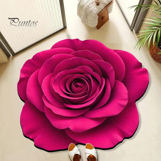 Diatomaceous Earth Floor Mat Irregular Shape Quick-Drying Floral Doormat Anti-Slip Safety Non-slip Backing Easy Maintenance Soft Cozy Rug Bathroom