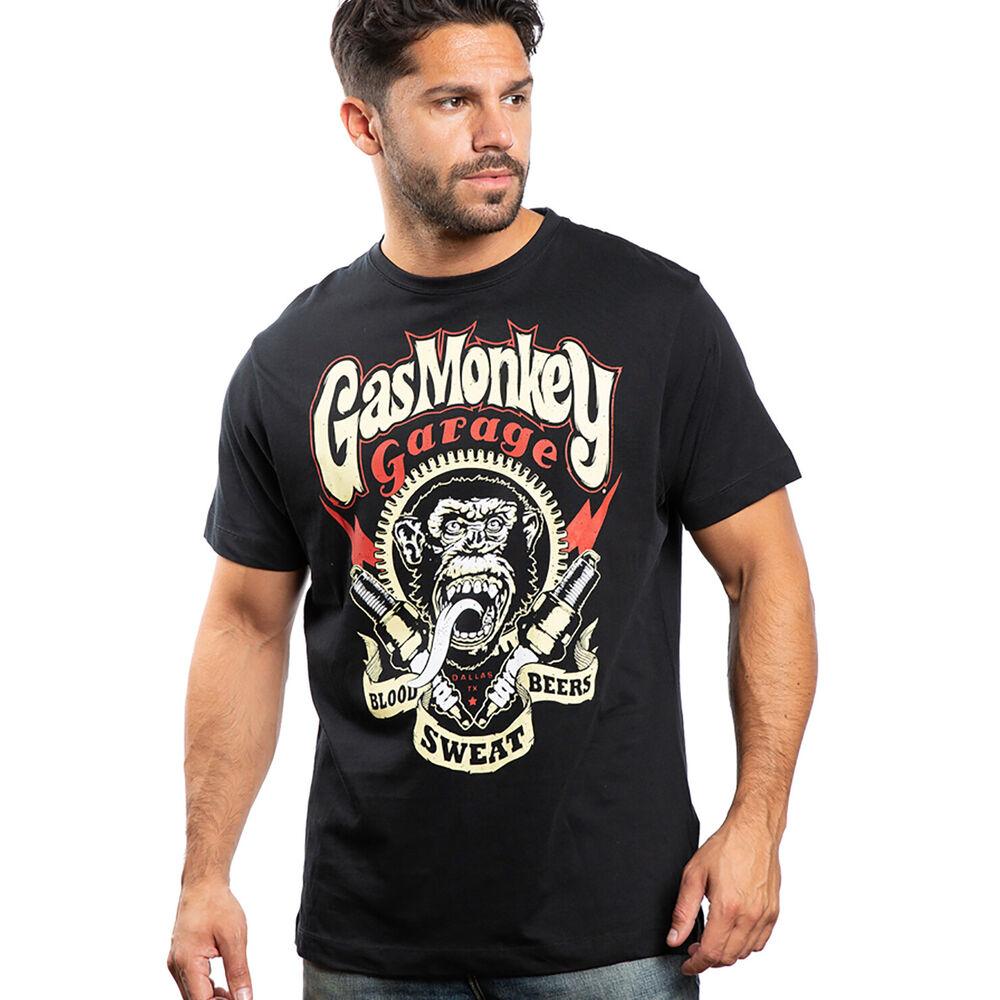 

Черная футболка унисекс Gas Monkey Garage Blood Sweat Beers