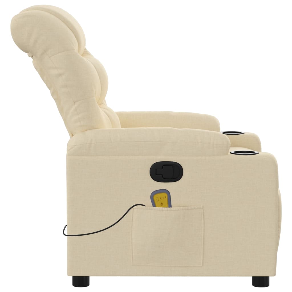 Massage Relax Chair Cream Colored Fabric