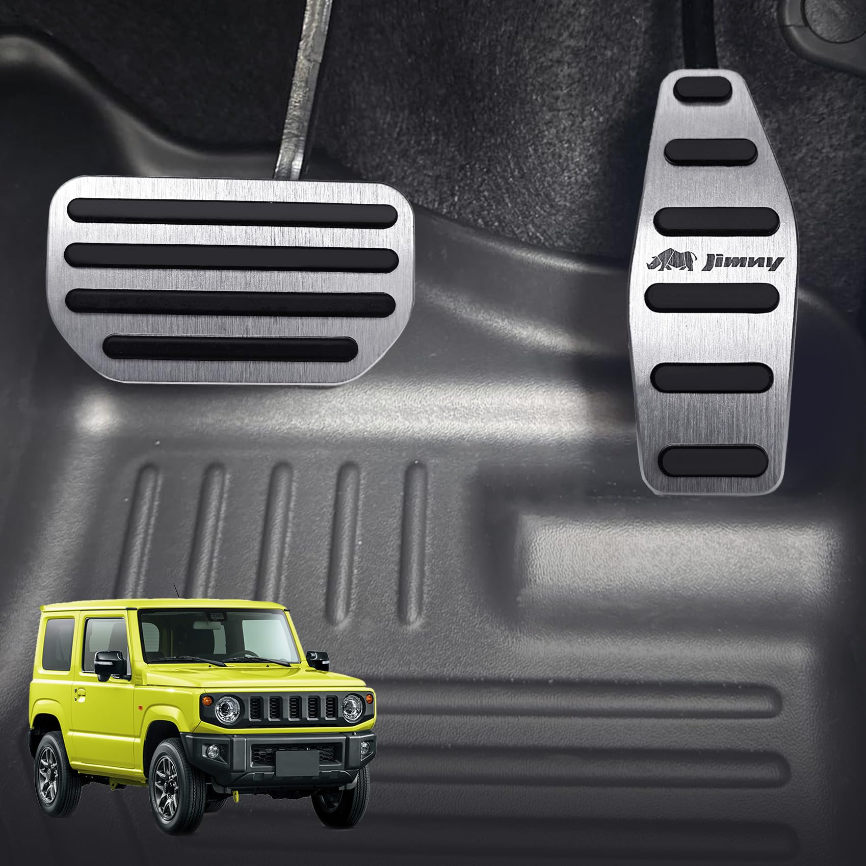 

SUVVNE New Jimny Sierra JB64W JB74W Aluminum Pedal Covers Automatic Transmission Easy Installation Interior Custom Parts Includes Japanese Instruction