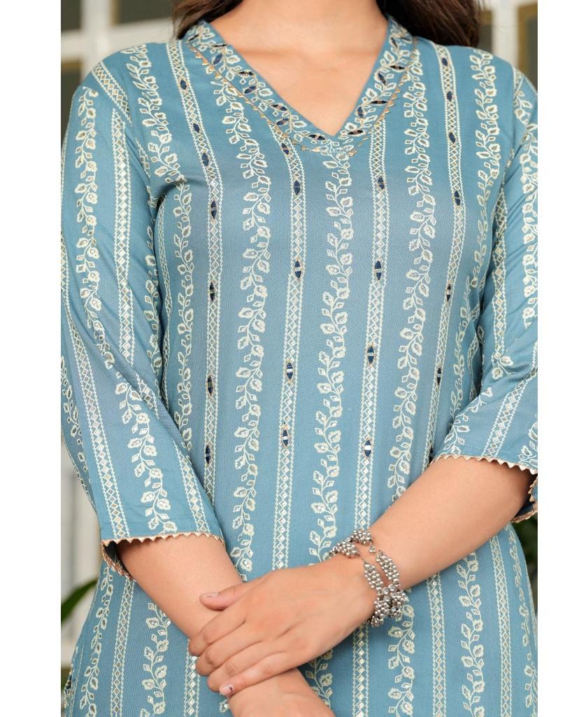 Indian Designer Kurta Pant Dupatta Set Women Bollywood Top Tunic Kurti Salwar Suit Dress