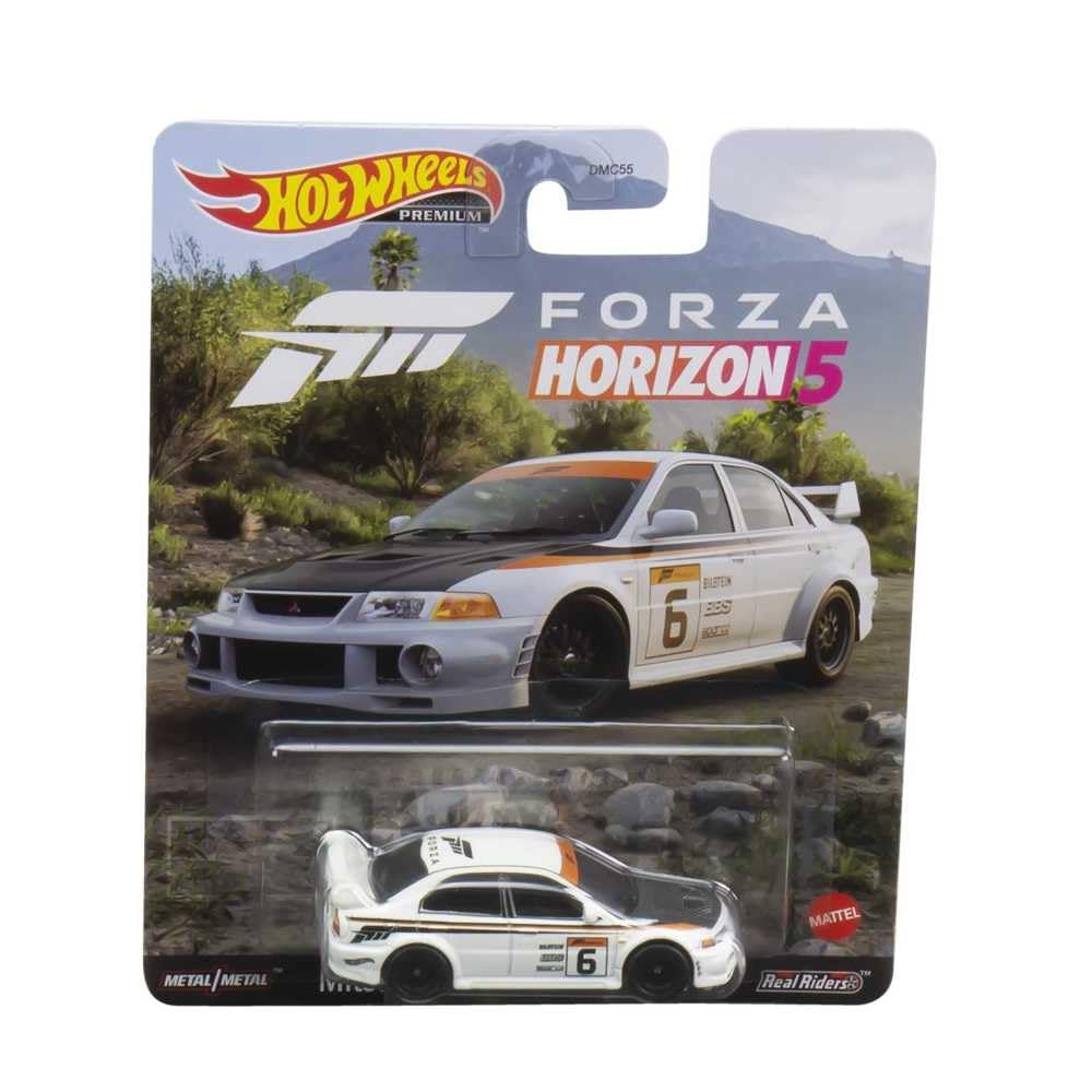Hot Wheels Retro Entertainment FORZA HORIZON 5 Mitsubishi Lancer Evolution VI 3 and HCP11 White (Ages Up)