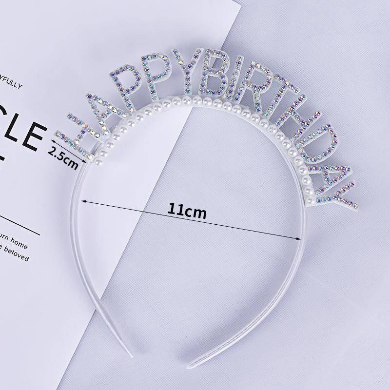Irisierendes Diamantperlen-Geburtstags-Stirnband & Hut Party-Accessoires