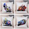 Cartoon Sport Motorcycle Cushion Cover Super Soft Short Plush Mobile Bike Pillow Covers Pillow Case For Sofa Home Car Pillowcase