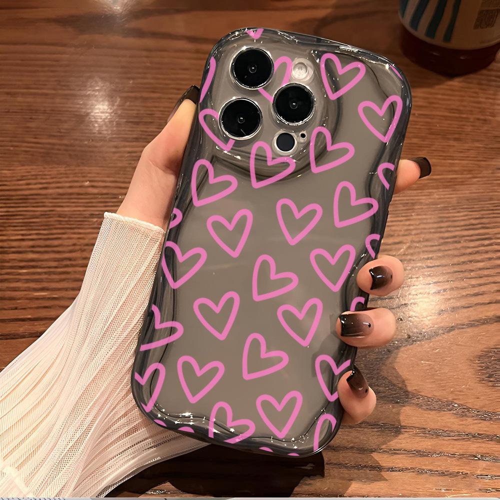 Sweet Girl Powder Love Apple 12promax Anti-drop Mobile Phone Case Iphone14 Soft Case Protective Case 16 Niche Girls