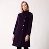 Anlom Women's Fashion Dark Purple Mid-Length Wool Blend Overcoat