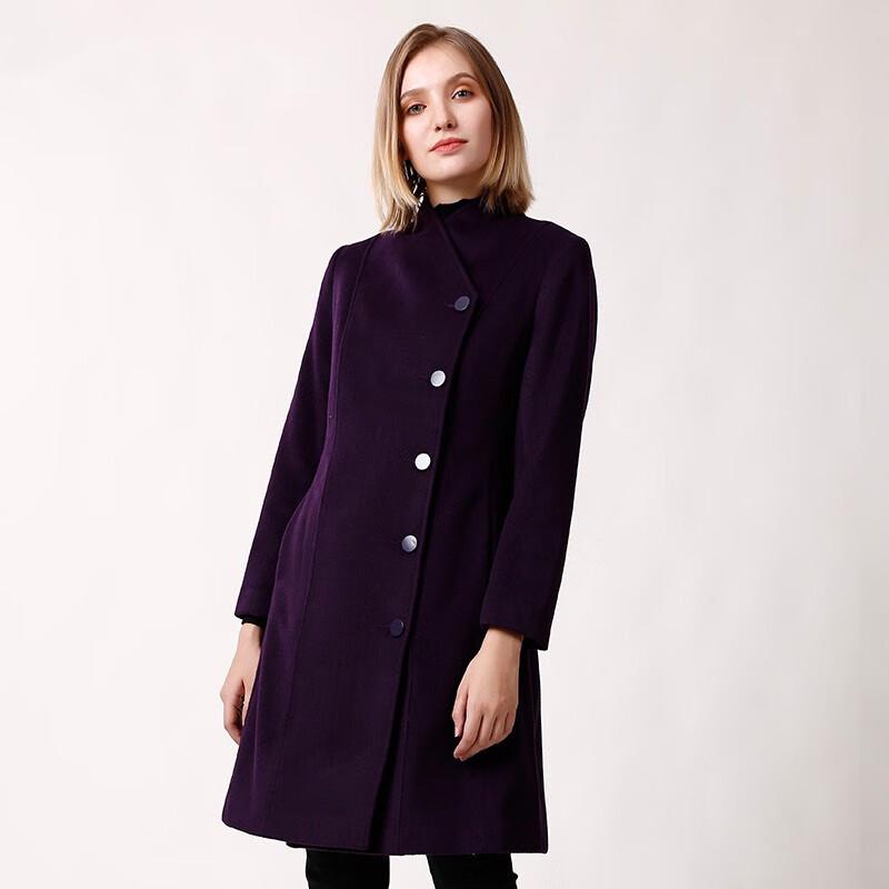 Anlom Women's Stand-Collar Mid-Length Wool Coat