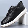 Little White Shoes Men's Board Shoes Breathable Men's Casual Leather Shoes Flat Bottom Fashion Trend Shoes Youth Trend