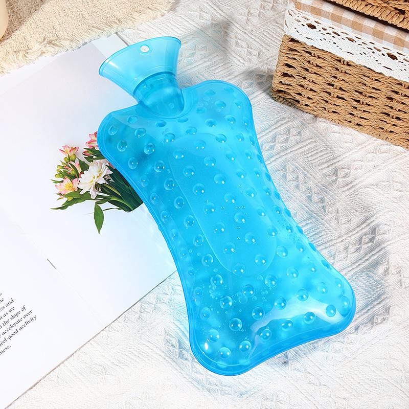Portable Pvc Hot Water Bottle 3D Raised Dot Leak-Proof Hot Water Bag 1800Ml Explosion-Proof Massage Hot Water Bottle Pain Relief