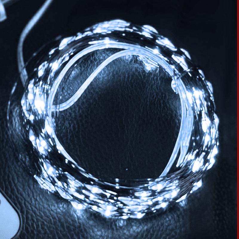 

Рождественские светодиодные гирлянды на зеленом проводе с питанием от USB для внутреннего украшения и создания атмосферы 10m 100 LEDs [USB + Remote]