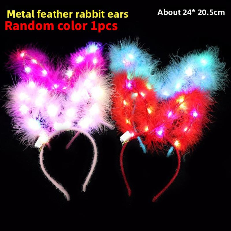 Rabbit Mouse Ears Luminous Headwear Cat Ear Crown Hair Accessory Gift