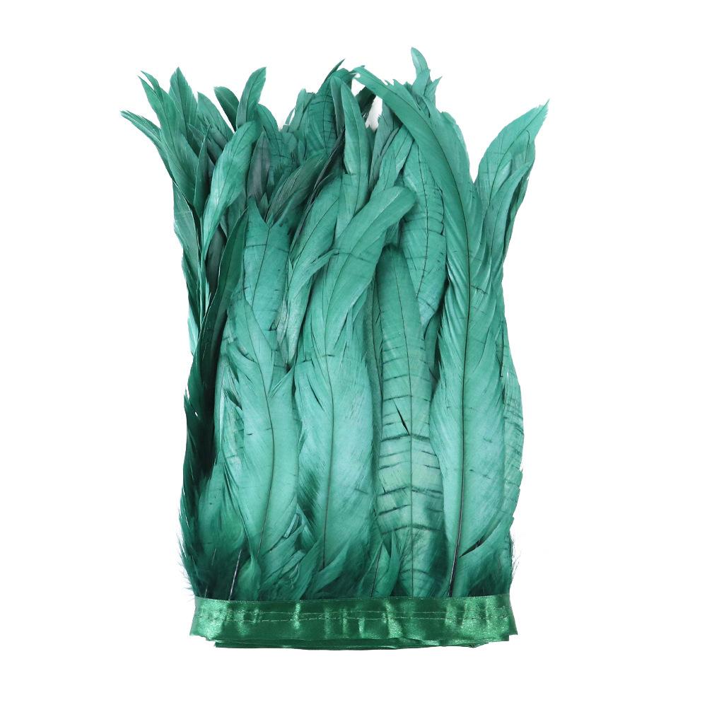 2M Cock Tail Feather Cloth Edge Decoration 25-30Cm 10-12 Inch Chicken Feather Ribbon Wedding Party Decoration Dress