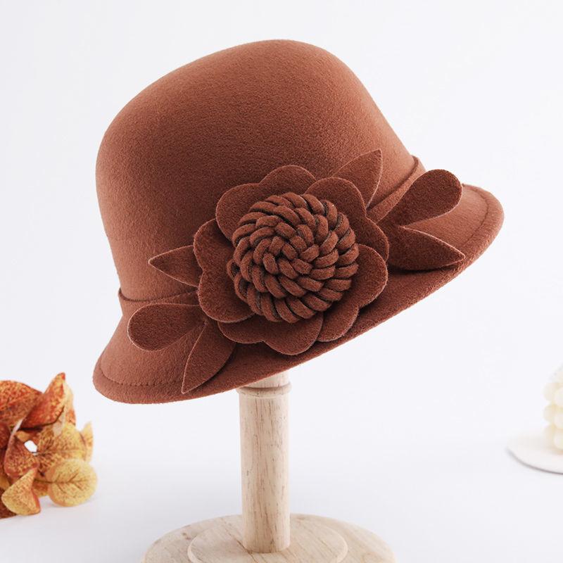 Retro Top Hat Women's Fashion British Woolen Hat Women's Autumn and Winter Felt Hat