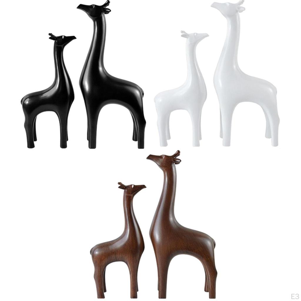 2Pcs Statue Craft Feng Shui Crafts Lucky Animal Figurines Sculpture for Mantel Home Tabletop Living