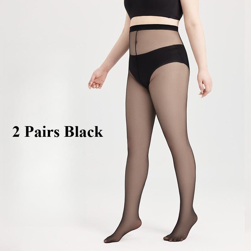Plus Size 0D Black Sheer Pantyhose Women Tear-Resistant Ultra Thin Summer Tights Seamless High Elastic T Crotch Sexy Stockings